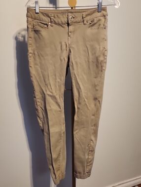 Beige Slim Stretch Pants